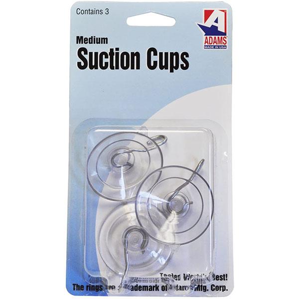 3pk Medium Suction Cups with Hooks