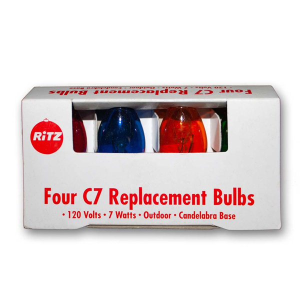 4pk. C7 Bulbs-Multi