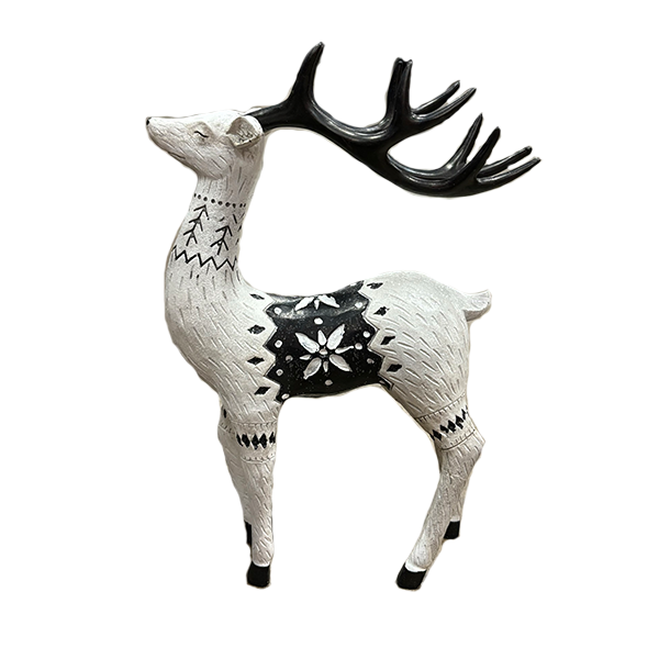 Christmas Black/White Poly Deer