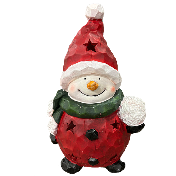 Poly Snowman W/ Cut Out Stars