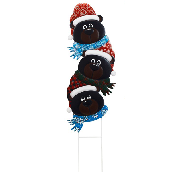 Christmas Metal Stack Bear Heads