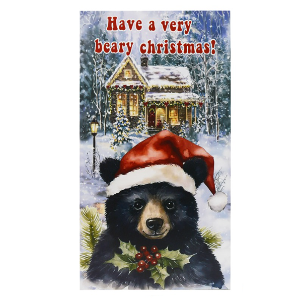 Metal Beary Christmas Sign