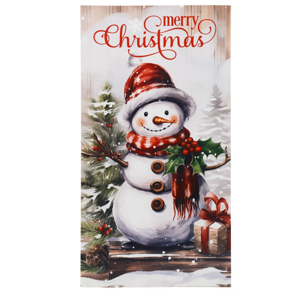 Merry Christmas Snowman Sign
