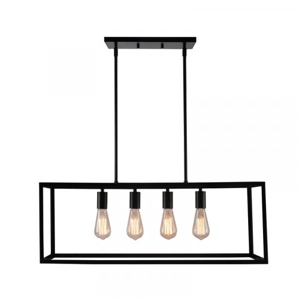 Boston Harbor LS10505 Farmhouse Chandelier, 120 V, 60 W, 1-Tier, 4-Lamp,