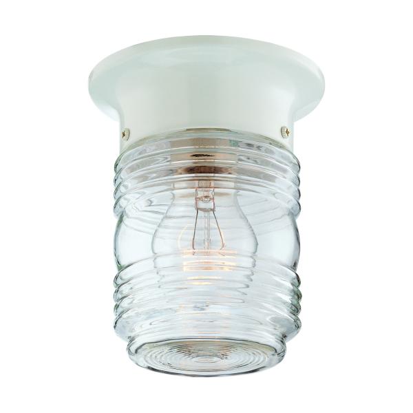 Boston Harbor HV-66919-WH-3L Porch Light, 120 V, 60 W, Steel Fixture, White