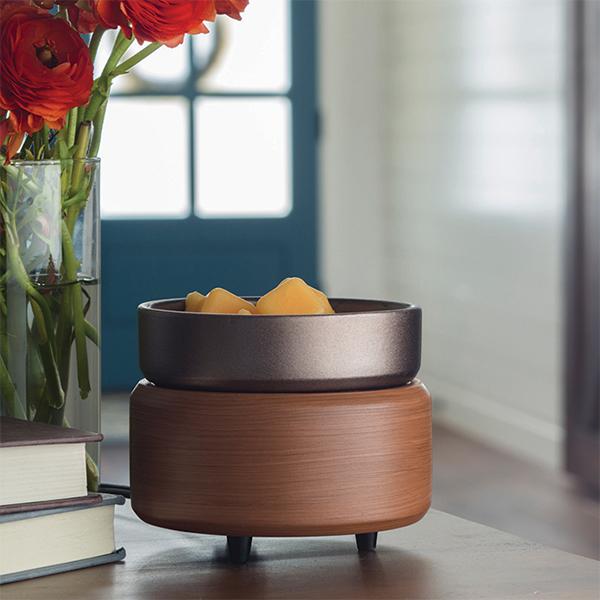 2-in-1 Classic Pewter Walnut Wax Warmer