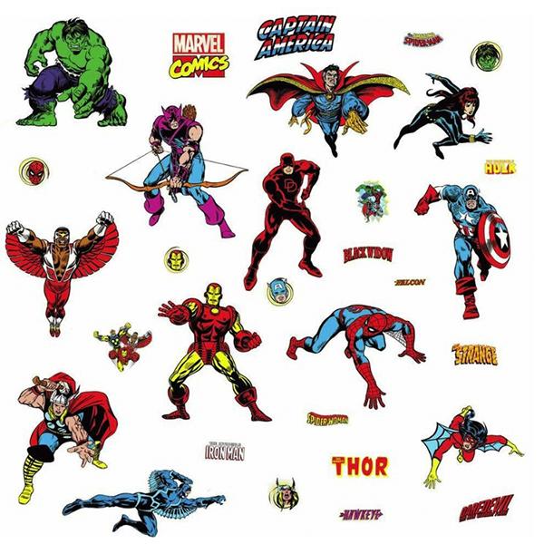 Peel and Stick Decals-Marvel Classics