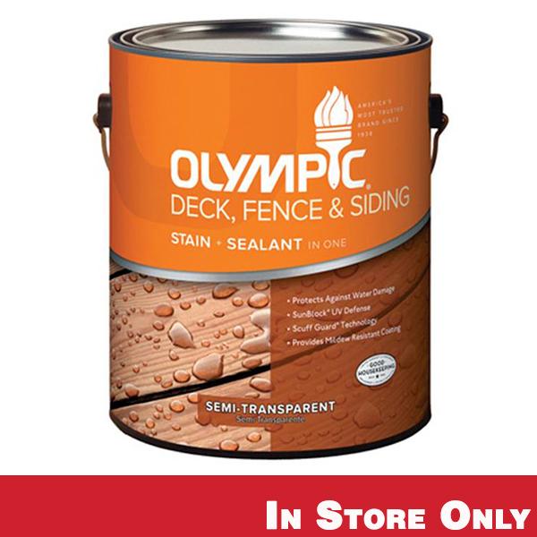 Olympic Deck Fence and Siding Stain Semi-Transparent Neutral Base