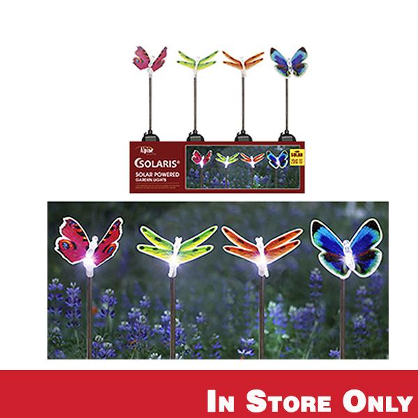 Solar Glass Ball with LED Light and Butterfly Petalled Stake