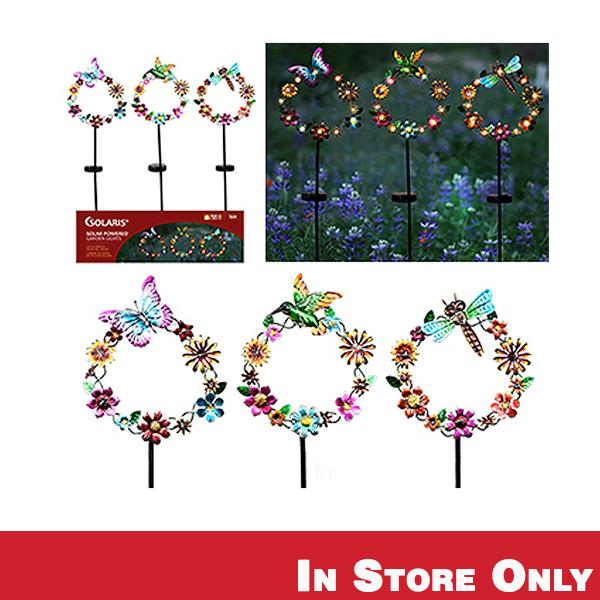 Solar Garland Floral Garden Stake  Assorted Color