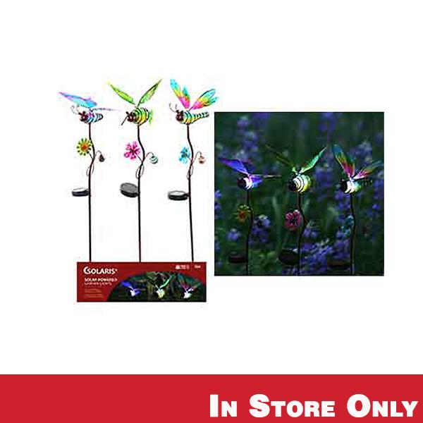 Solar Acrylic Metal & Glass Insect Stakes