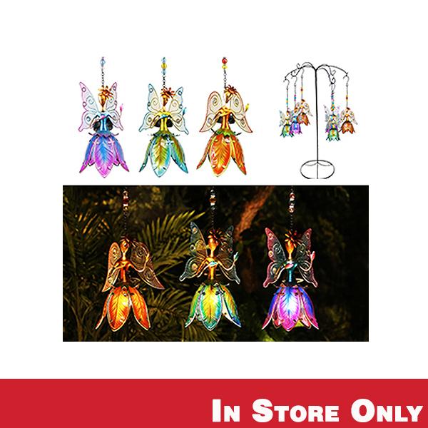 Solar Hanging Fairy Metal and Glass Decor