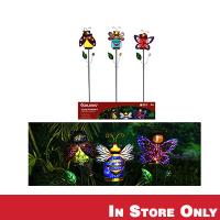 Solar Insect Jar Garden Stakes Assorted