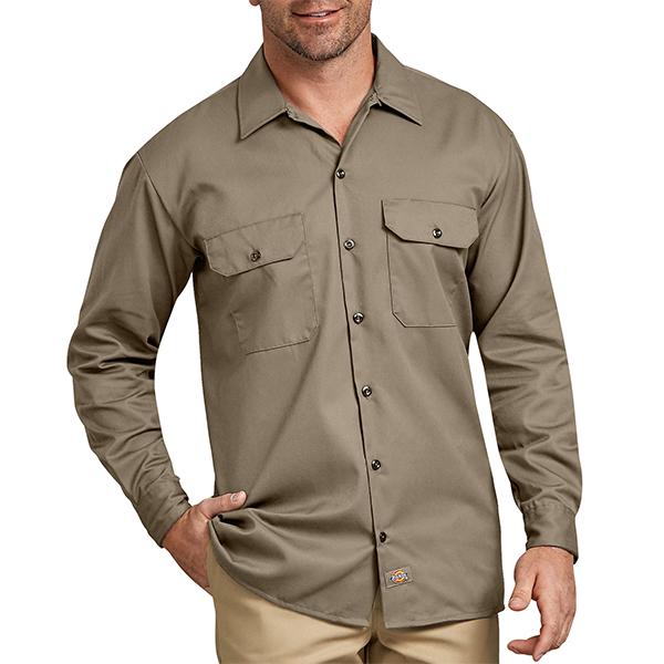 Departments - Dickies Long Sleeve Work Shirt Desert Khaki - Extra Large