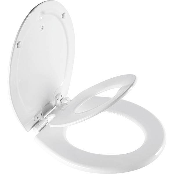 NextStep2 Round Wood White Toilet Seat with Child Seat