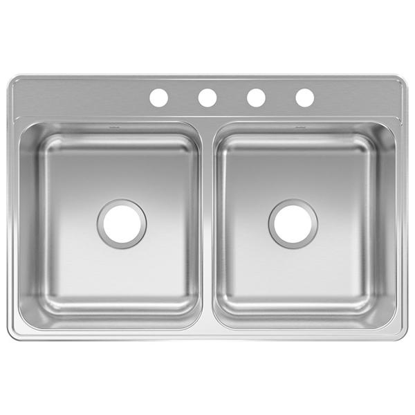 7 in Double Stainless Steel Kitchen Sink