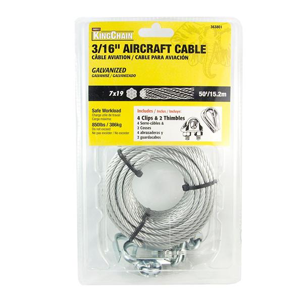 3/16 in x 50 ft Aircraft Cable