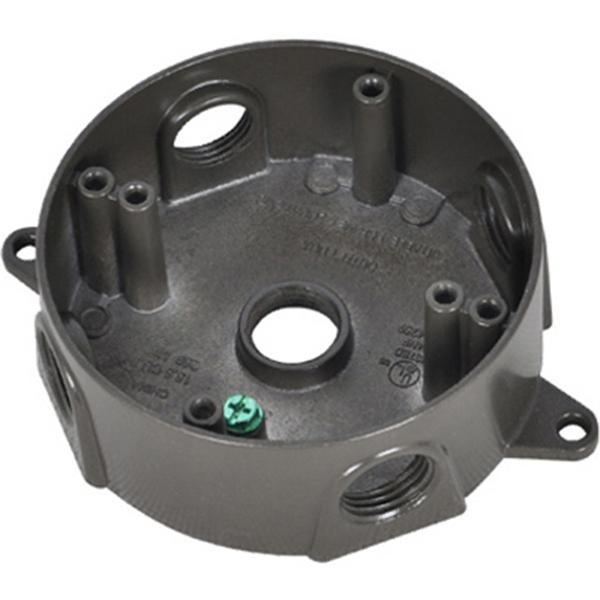 Master Electrician BRD-4-BR Outlet Box 5-Knockout 1/2 in Knockout Bronze