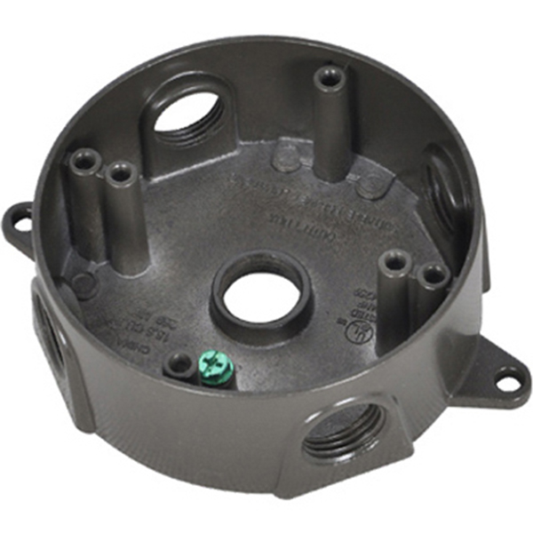 Master Electrician BRD-4-BR Outlet Box 5-Knockout 1/2 in Knockout Bronze