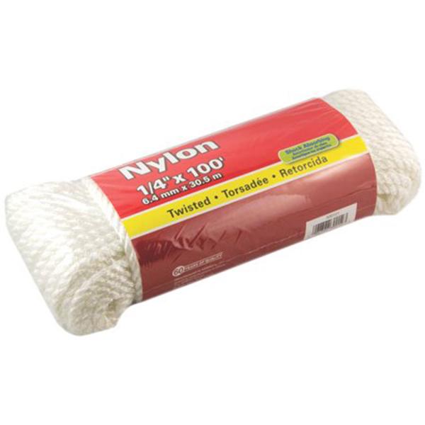 1/4 in x 100 ft White Nylon Twisted Rope