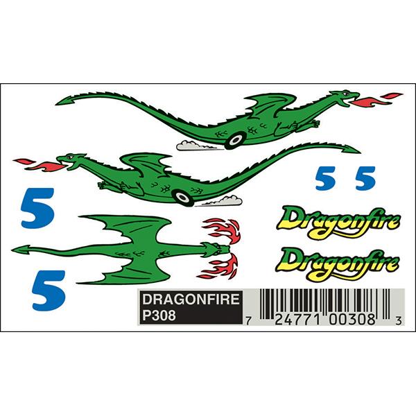 Pinecar Dragonfire Dry Transfer Decals