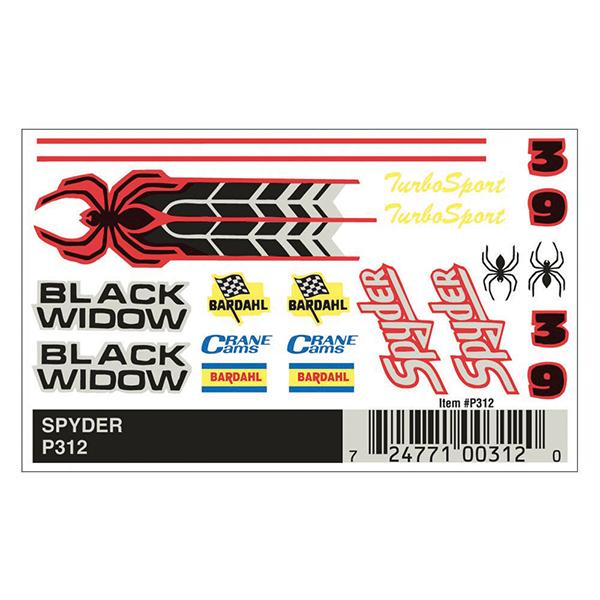 Pinecar Spyder Dry Transfer Decals