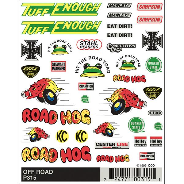 Pinecar Off Road Dry Transfer Decals
