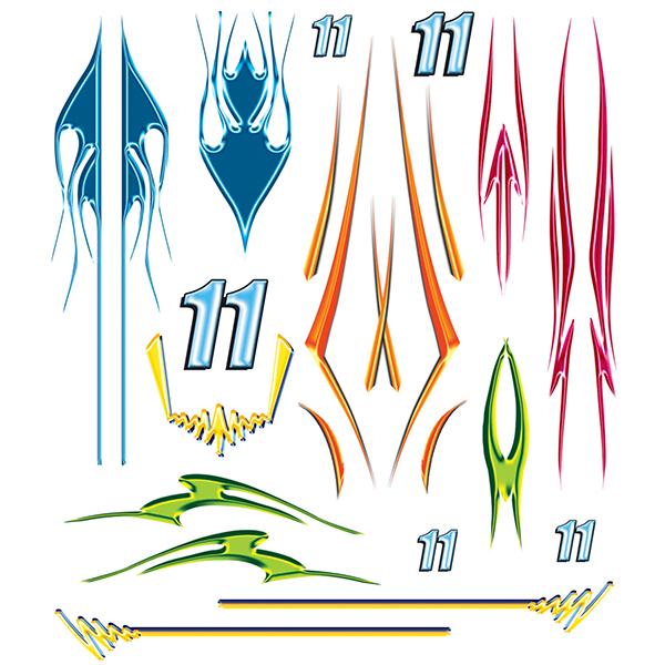 Pinecar Neon Stripes Dry Transfer Decals