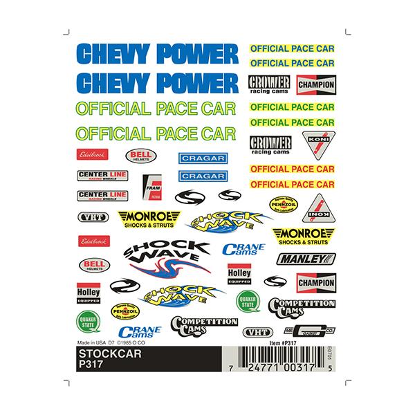 Pinecar Stockcar Dry Transfer Decals
