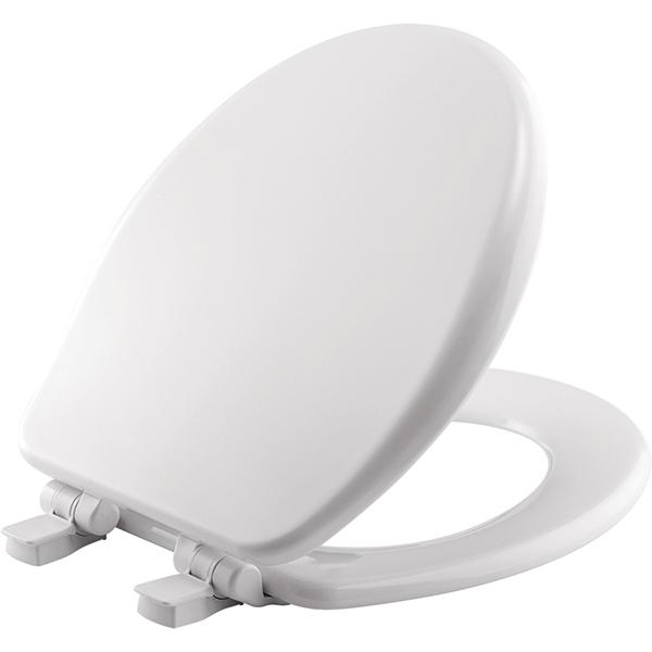 Alesio II Wood Slow Close Round White Toilet Seat