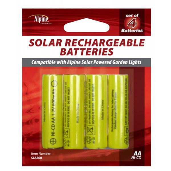 4 Pack Solar Rechargeable AA Batteries