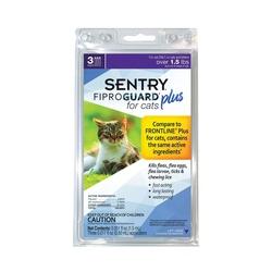 SENTRY Fiproguard Plus 03164 Flea and Tick Squeeze-On, Liquid, Pleasant, 3