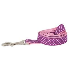 PETMATE 12287 Fashion Dog Leash, 6 ft L, 1 in W, Dots Pink/Purple, Fastening