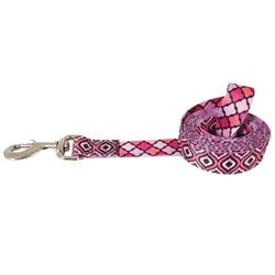 PETMATE 12625 Geo Dog Leash, 6 ft L, 1 in W, Pink, One-Size Breed
