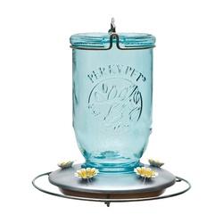 Perky-Pet 785 Hummingbird Feeder 32 oz 5-Port/Perch Glass Blue 7-1/2 in