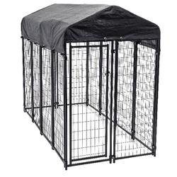Lucky Dog CL 60548 Uptown Wire Kennel 8 ft OAL 4 ft OAW 6 ft OAH Steel