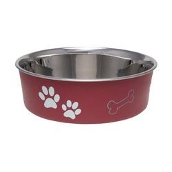 Loving Pets 7413MM Pet Feeding Bowl, M, 28 oz Volume, Polyresin/Stainless