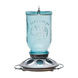 Perky-Pet 784 Wild Bird Feeder Mason Jar 1 lb Vintage Blue Hanging
