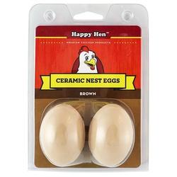 Happy Hen Treats 089-17055 Ceramic Nest Egg Ceramic Brown