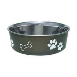 Loving Pets 7405ME Pet Feeding Bowl, M, 28 oz Volume, Polyresin/Stainless