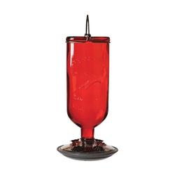 Perky-Pet 8109-2 Hummingbird Feeder 16 oz 4-Port/Perch Glass/Metal Red