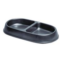 PETMATE 23047 Pet Feeder Dish S 7 oz Volume 2-Compartment Plastic Pearl