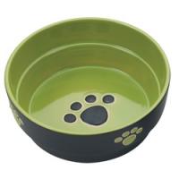 Spot 6900 Fresco Dog Dish, 7 in Dia, Stoneware, Green