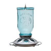 Perky-Pet 784 Wild Bird Feeder Mason Jar 1 lb Vintage Blue Hanging