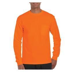 Gildan Ultra Cotton 2410-ORG-L T-Shirt L Cotton Safety Orange Long ...