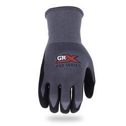 GRX GRXPRO451XL Professional Work Gloves XL Knit Cuff Nylon Black/Gray
