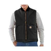 Carhartt V01-BLKREGLA Duck Vest L 42 to 44 in Chest Regular Cotton Duck