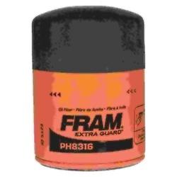 FRAM Extra Guard PH8316 Spin-On Oil Filter 3/4-16 Connection Fibers Resin