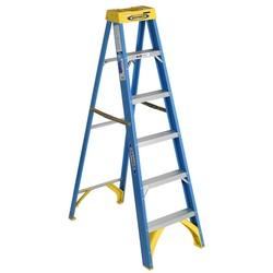 WERNER 6006 Step Ladder 10 ft Max Reach H 5-Step 250 lb Type I Duty