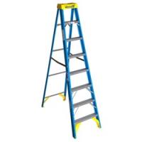 WERNER 6008 Step Ladder 12 ft Max Reach H 7-Step 250 lb Type I Duty